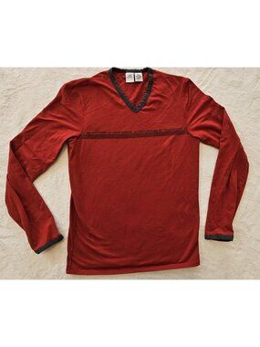 Armani Exchange Men’s Red Vneck Long Sleeve Pullover Tshirt Size L